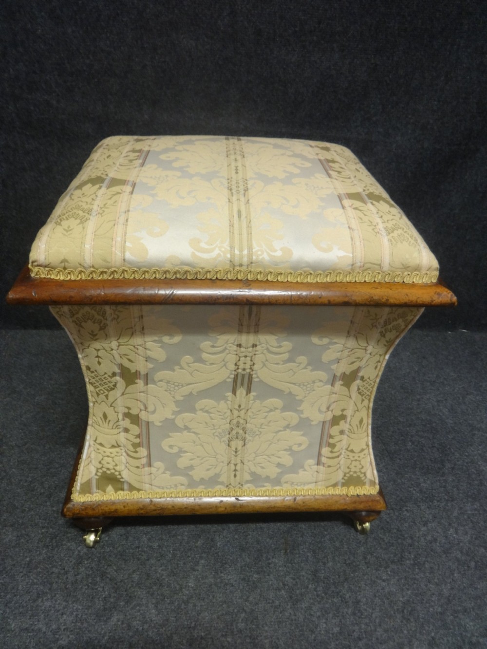 Curved Victorian Mahogany Ottoman View VI