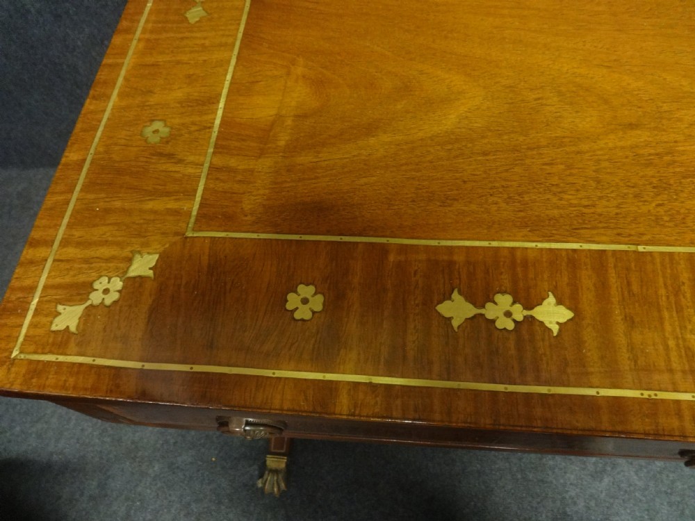 Excellent Quality Brass Inlaid Mahogany Sofa Table View III