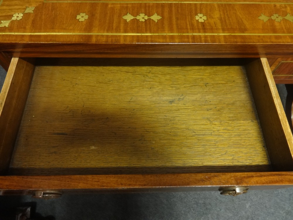 Excellent Quality Brass Inlaid Mahogany Sofa Table View IV