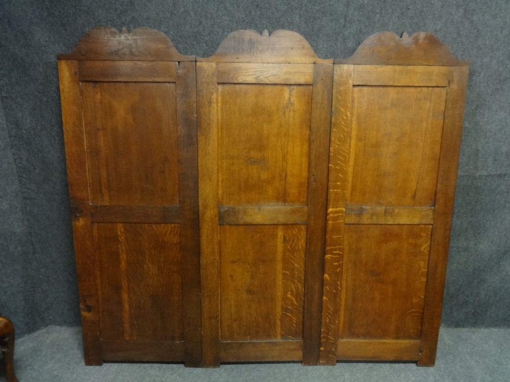 Superb Victorian Carved Oak Three Fold Screen View VIII