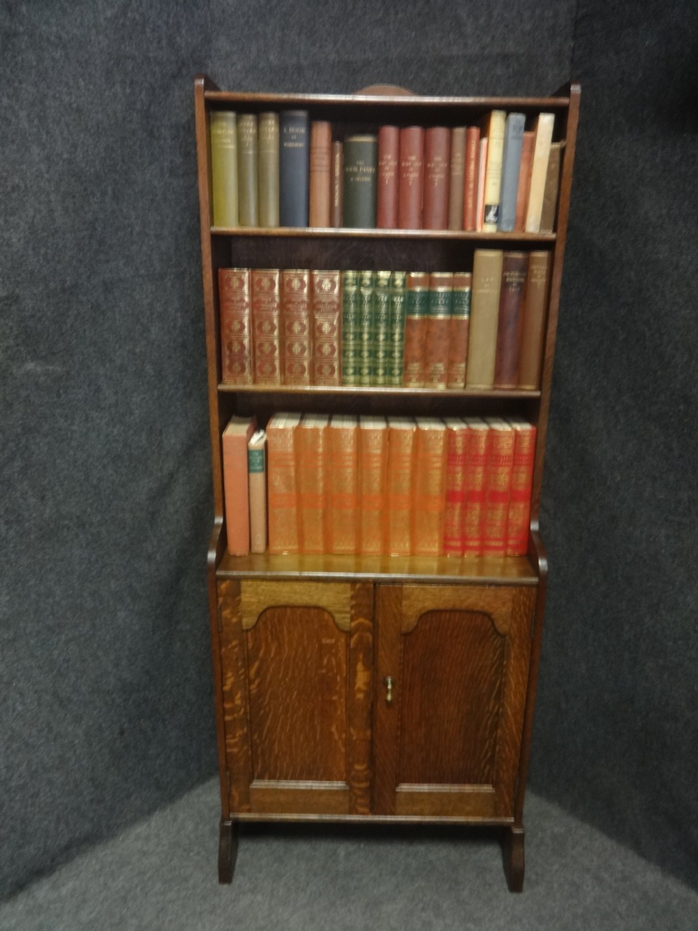 Solid Oak Bookcase of Slim Proportions View II