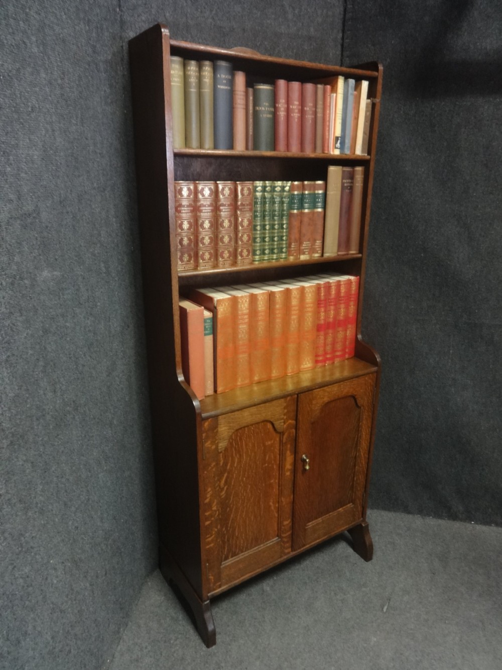 Solid Oak Bookcase of Slim Proportions View III