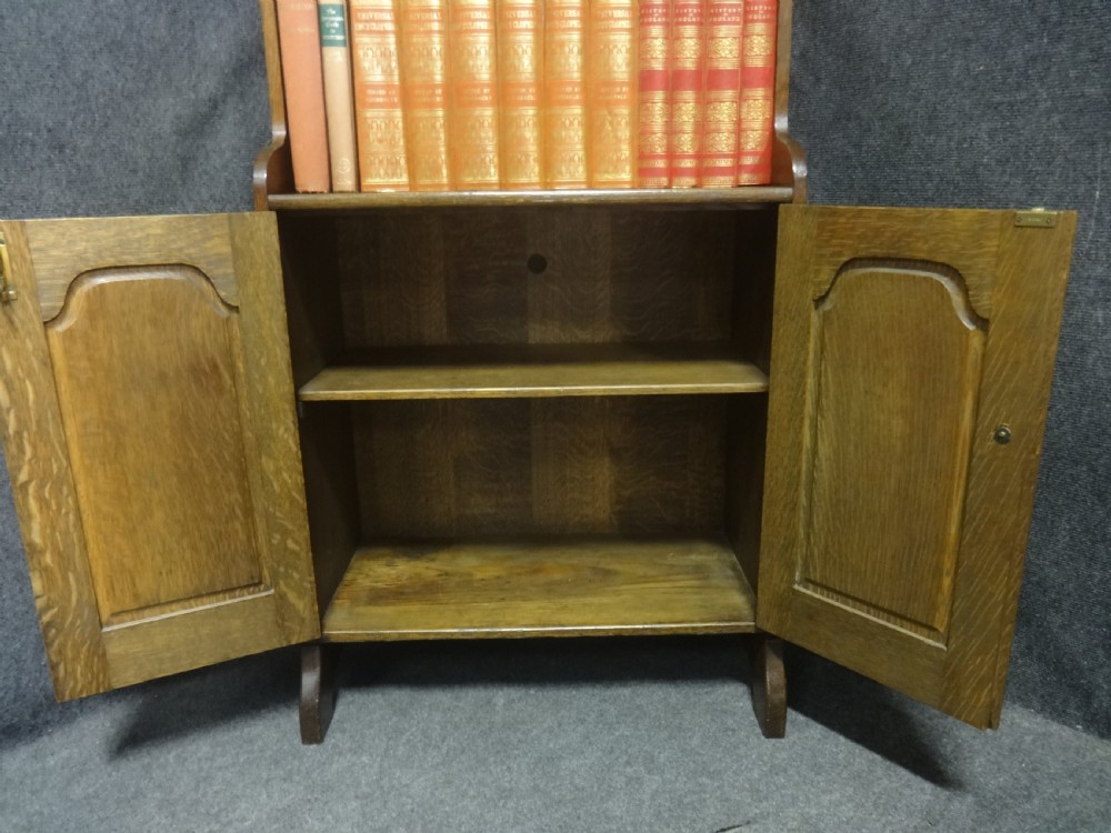 Solid Oak Bookcase of Slim Proportions View IV