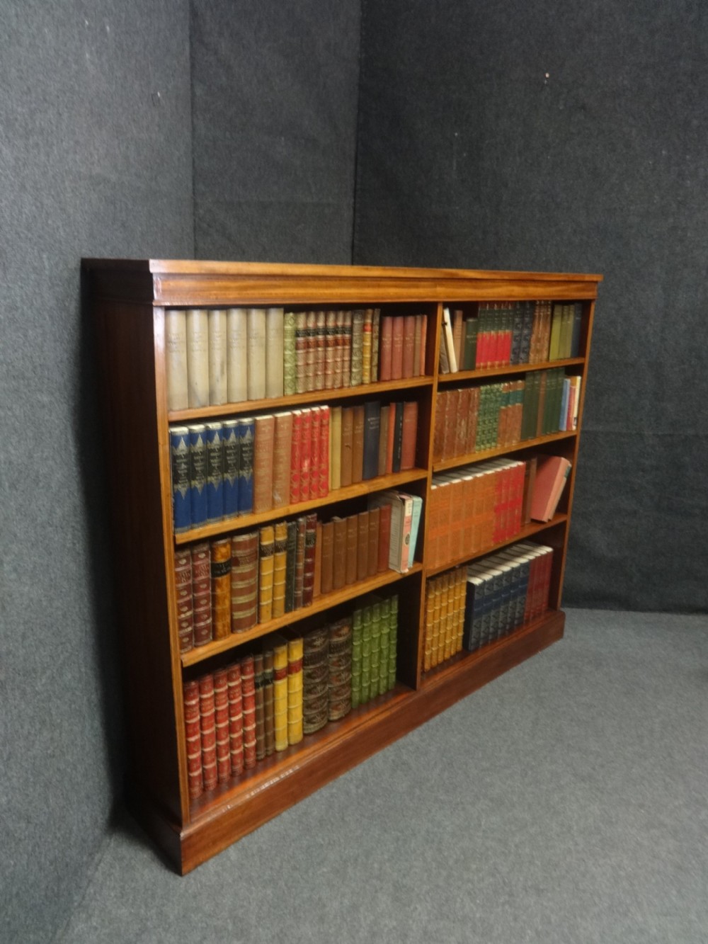 Top Quality Mahogany Inlaid Adjustable Open Library Bookcase View II