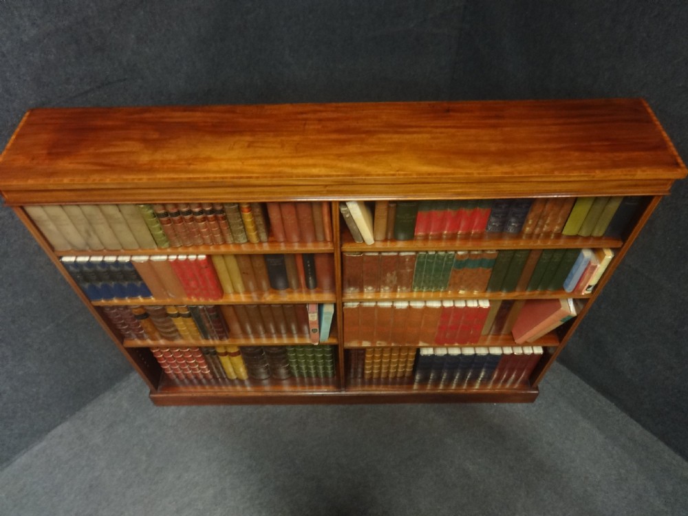 Top Quality Mahogany Inlaid Adjustable Open Library Bookcase View VI