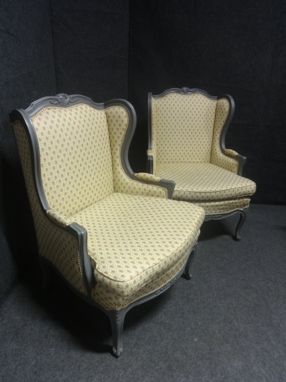 A good Pair French Painted Wing Armchairs View II