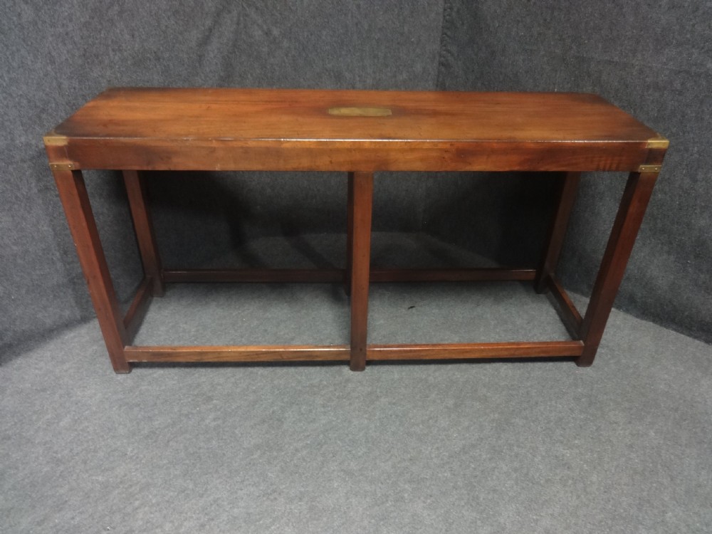 Mahogany Campaign Console  Hall Table
