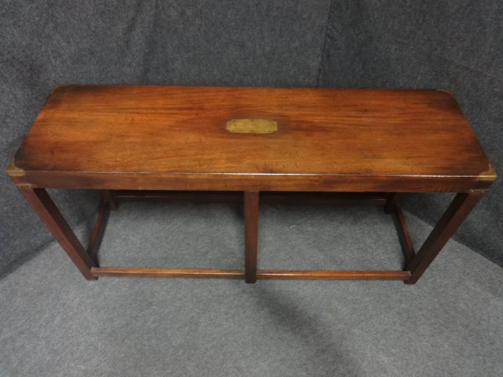 Mahogany Campaign Console  Hall Table View II