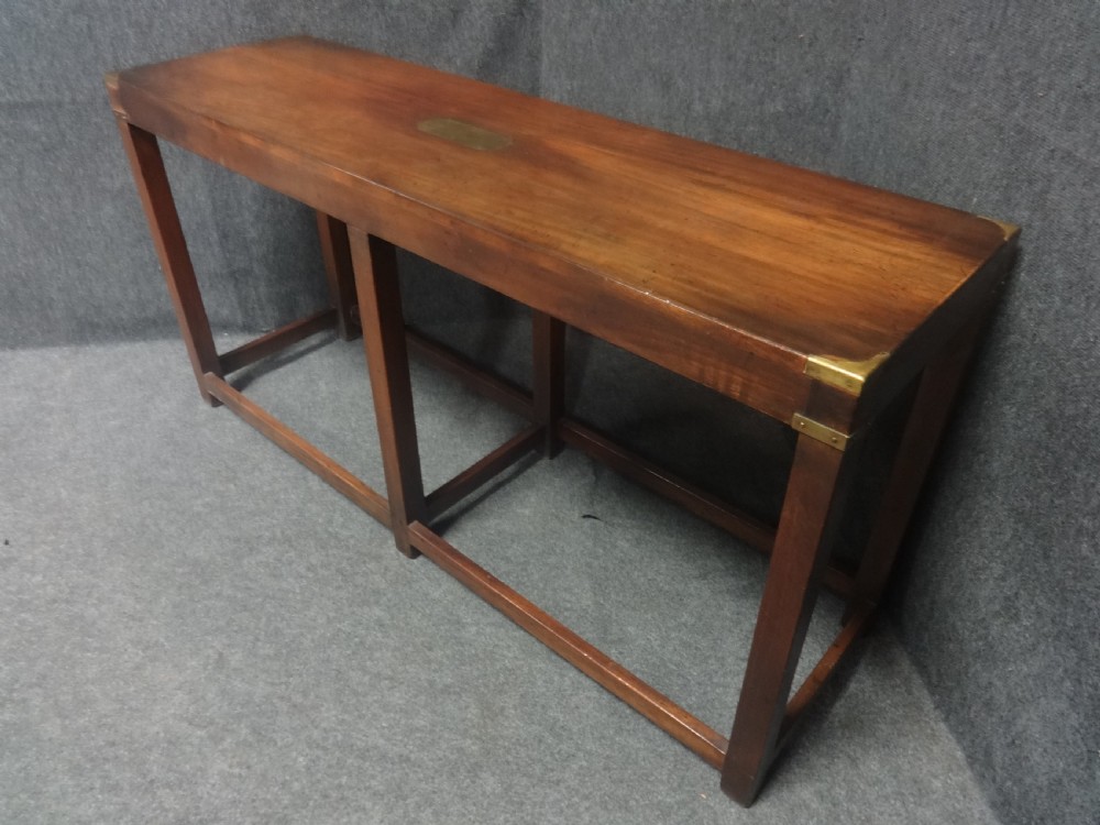 Mahogany Campaign Console  Hall Table View IV