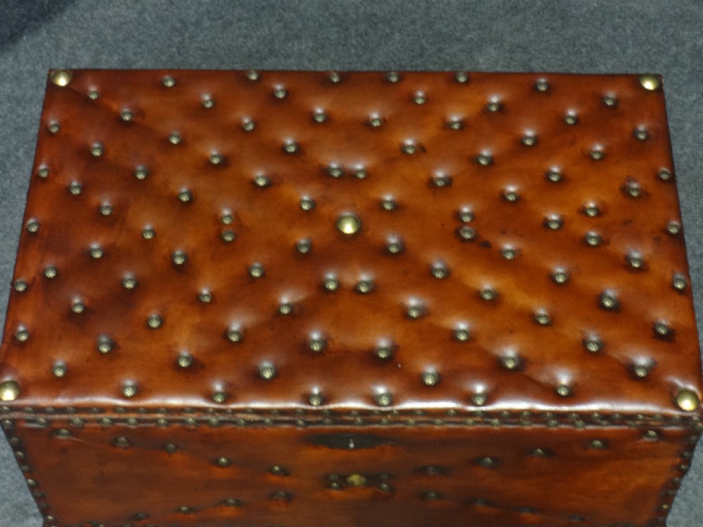 Good Leather Covered and Brass Studded  Box View VI