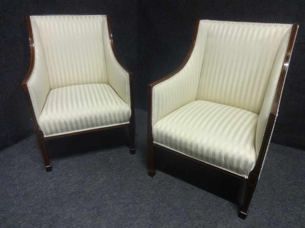 Superb Inlaid Mahogany Three Piece Suite View VIII