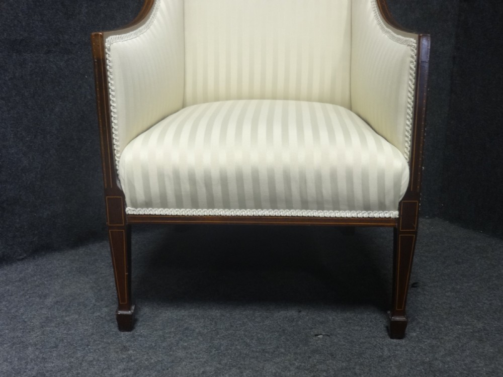 Superb Inlaid Mahogany Three Piece Suite View XV