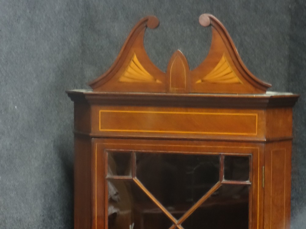 A Very Good Quality Inlaid Mahogany Corner Cabinet View III