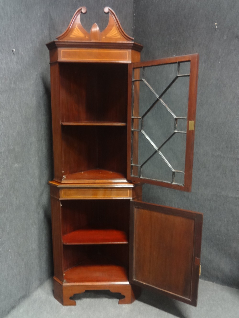 A Very Good Quality Inlaid Mahogany Corner Cabinet View VIII