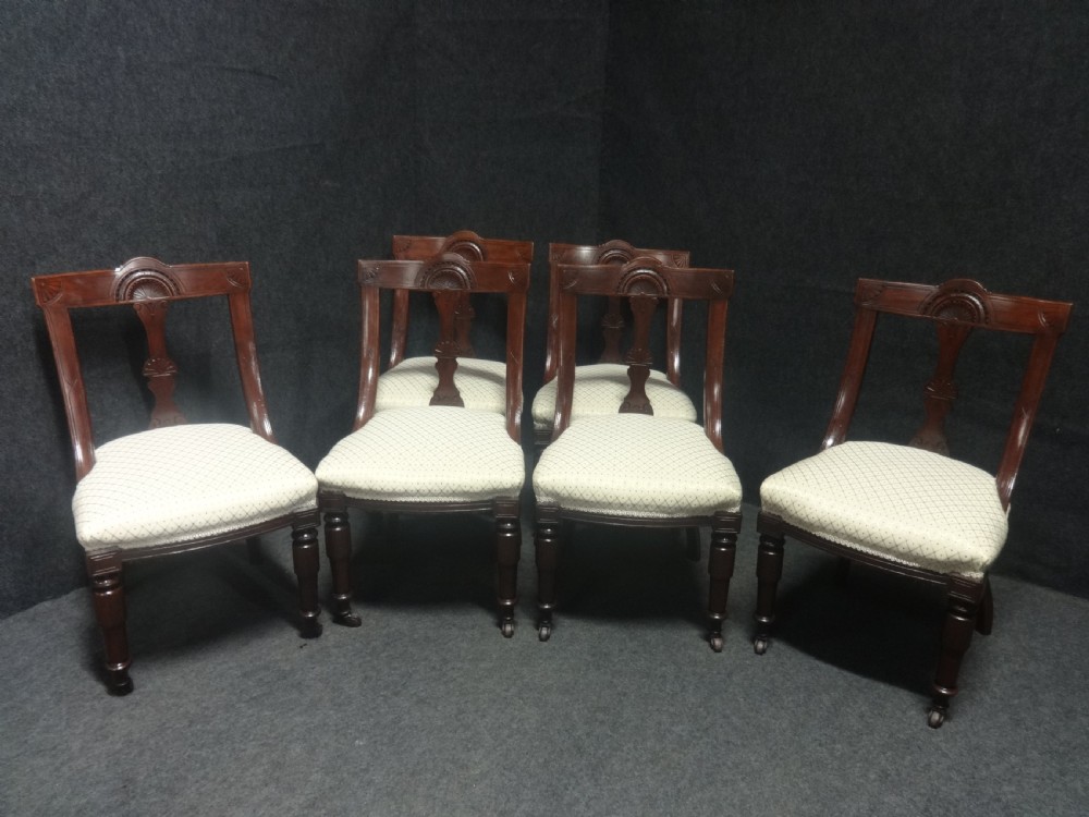 Set Six Victorian Walnut Dining Chairs View II