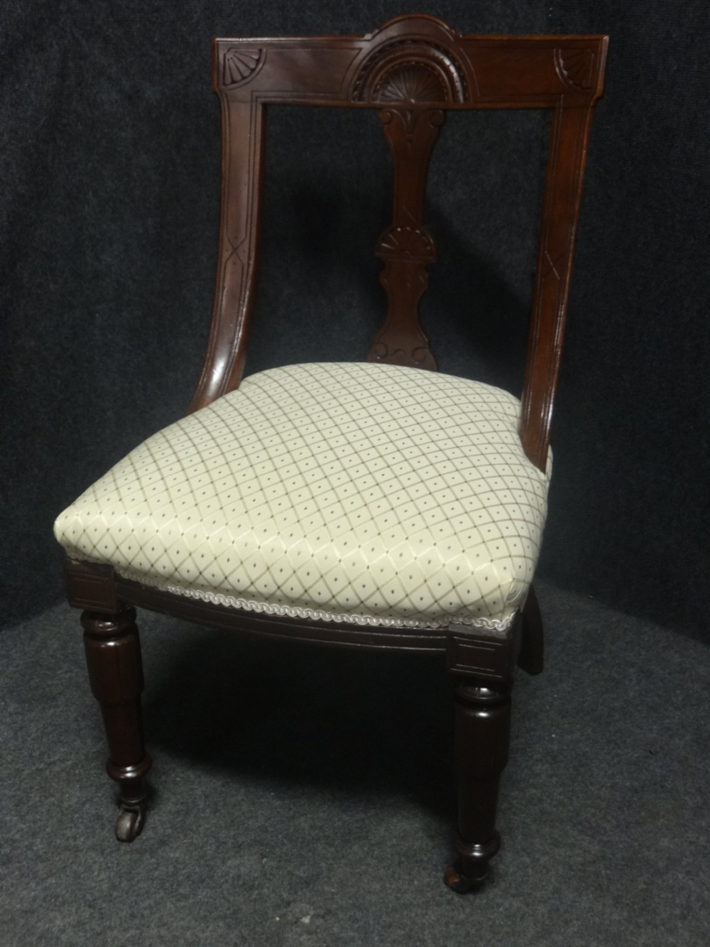 Set Six Victorian Walnut Dining Chairs View III
