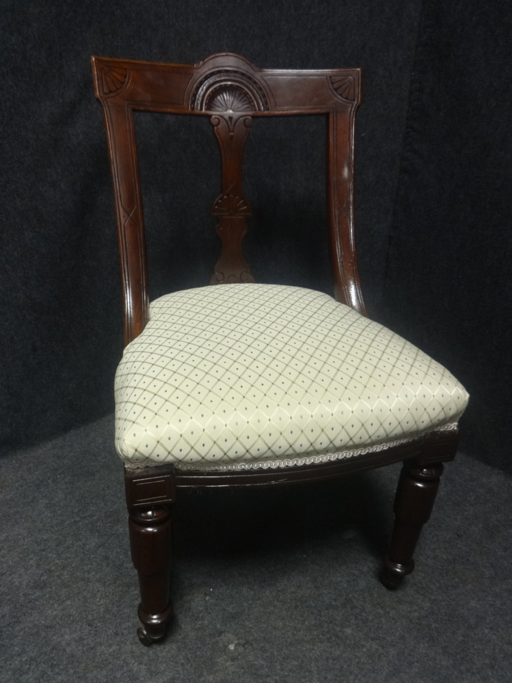 Set Six Victorian Walnut Dining Chairs View IV