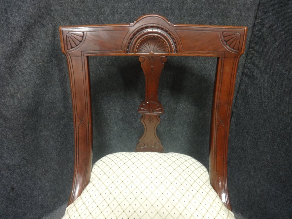 Set Six Victorian Walnut Dining Chairs View V
