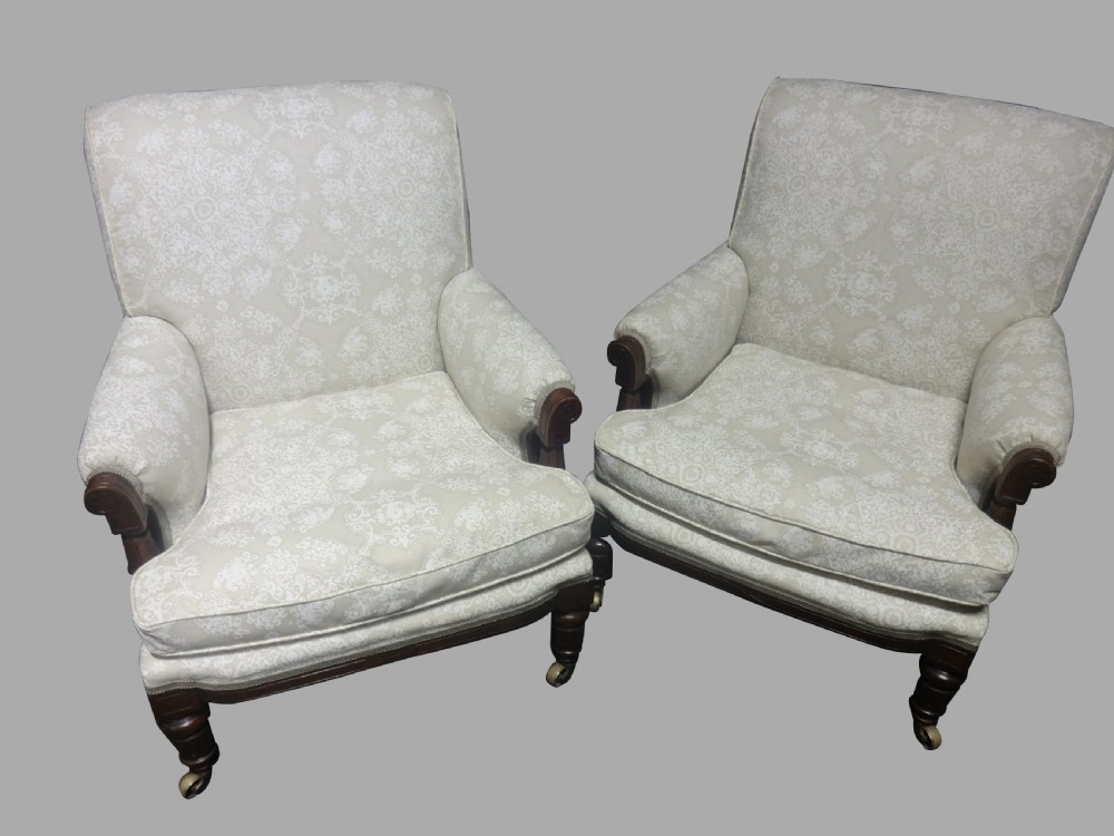 Pair of Stunning Walnut Armchairs