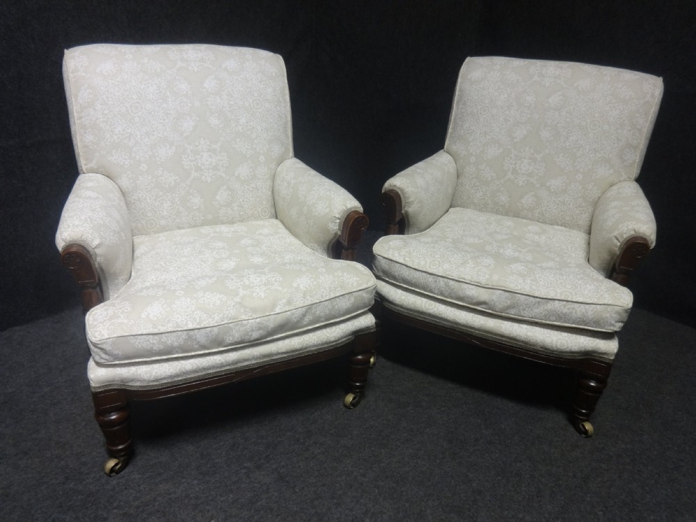 Pair of Stunning Walnut Armchairs View X