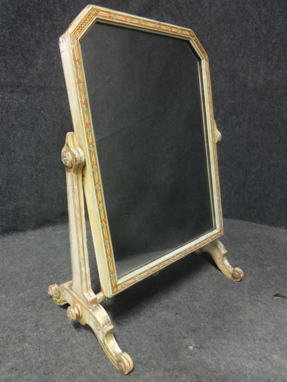 Victorian Original Painted Toilet  Dressing Swing Mirror View VI