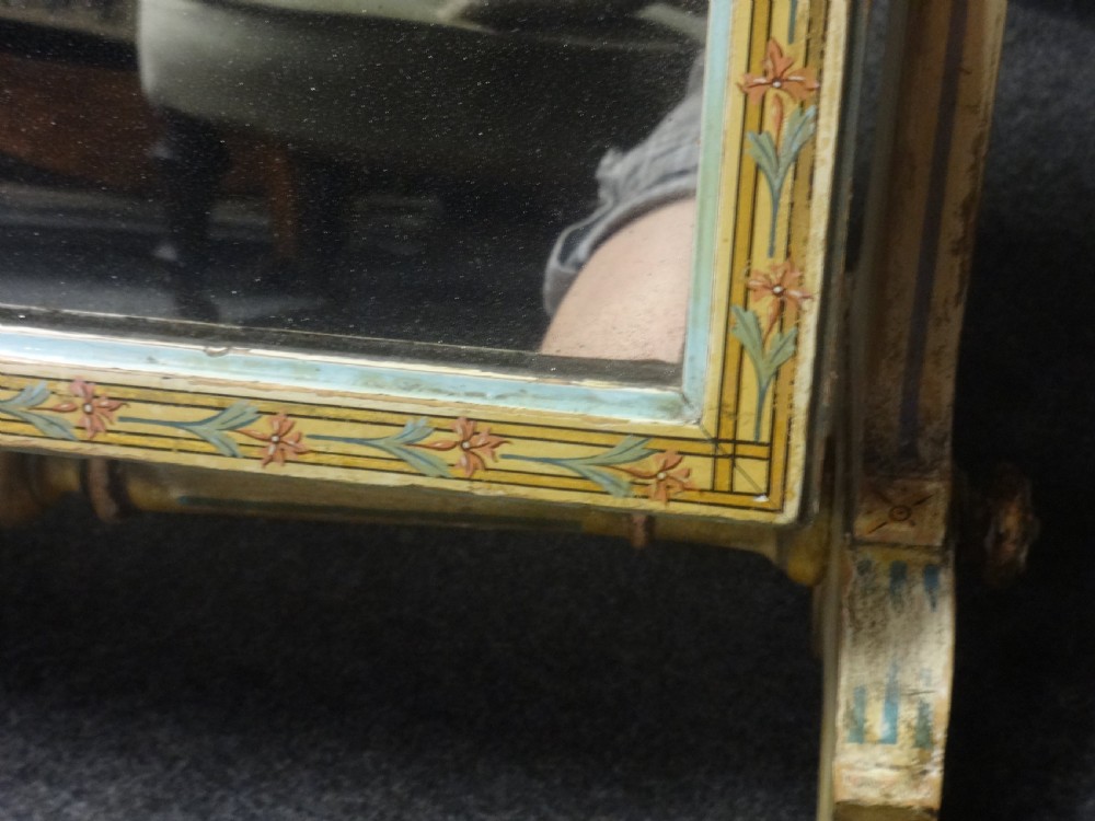 Victorian Original Painted Toilet  Dressing Swing Mirror View VII