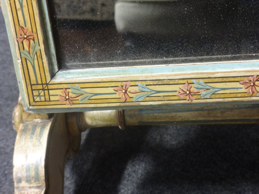Victorian Original Painted Toilet  Dressing Swing Mirror View IX