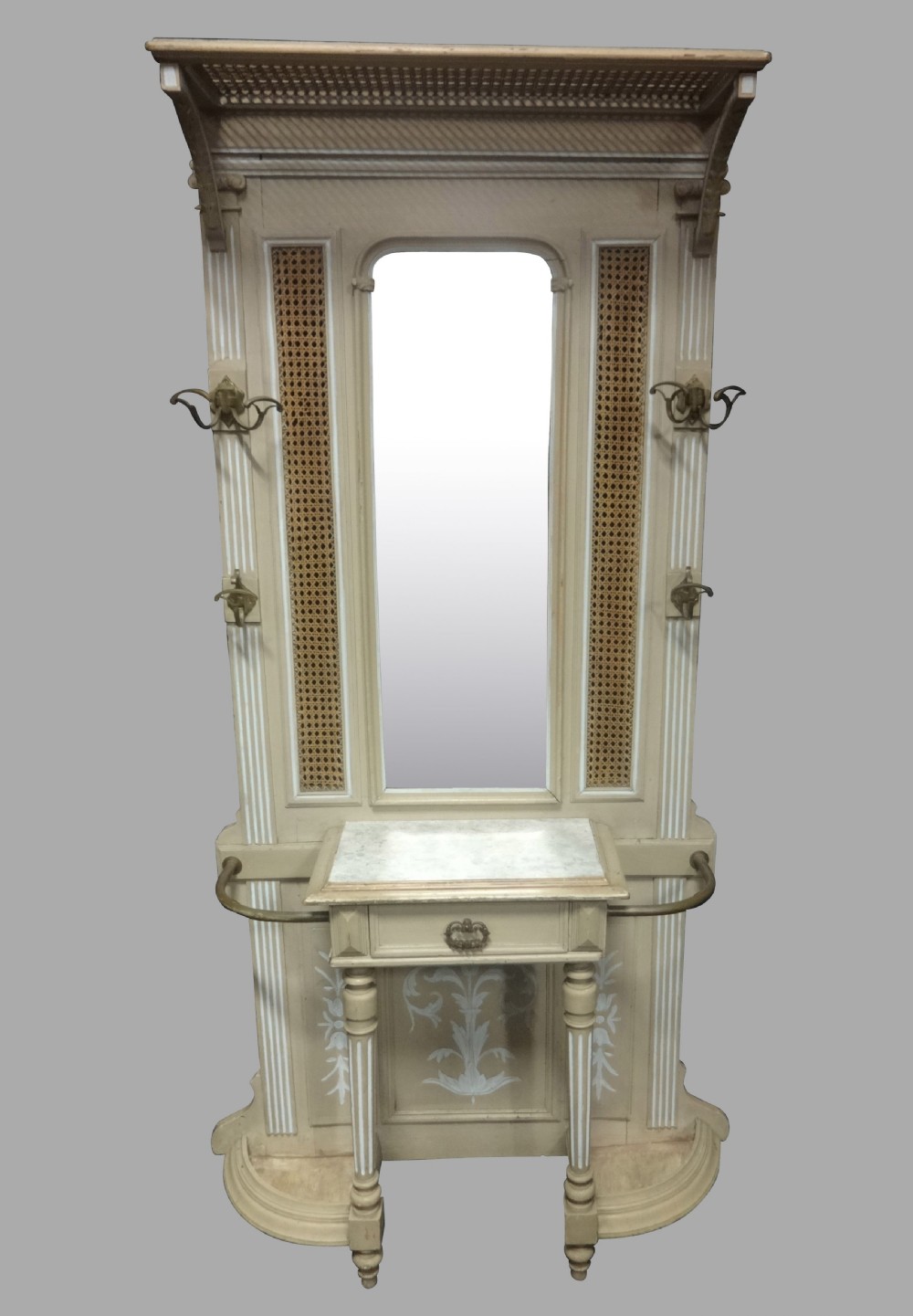 French Painted Bergere Hallstand