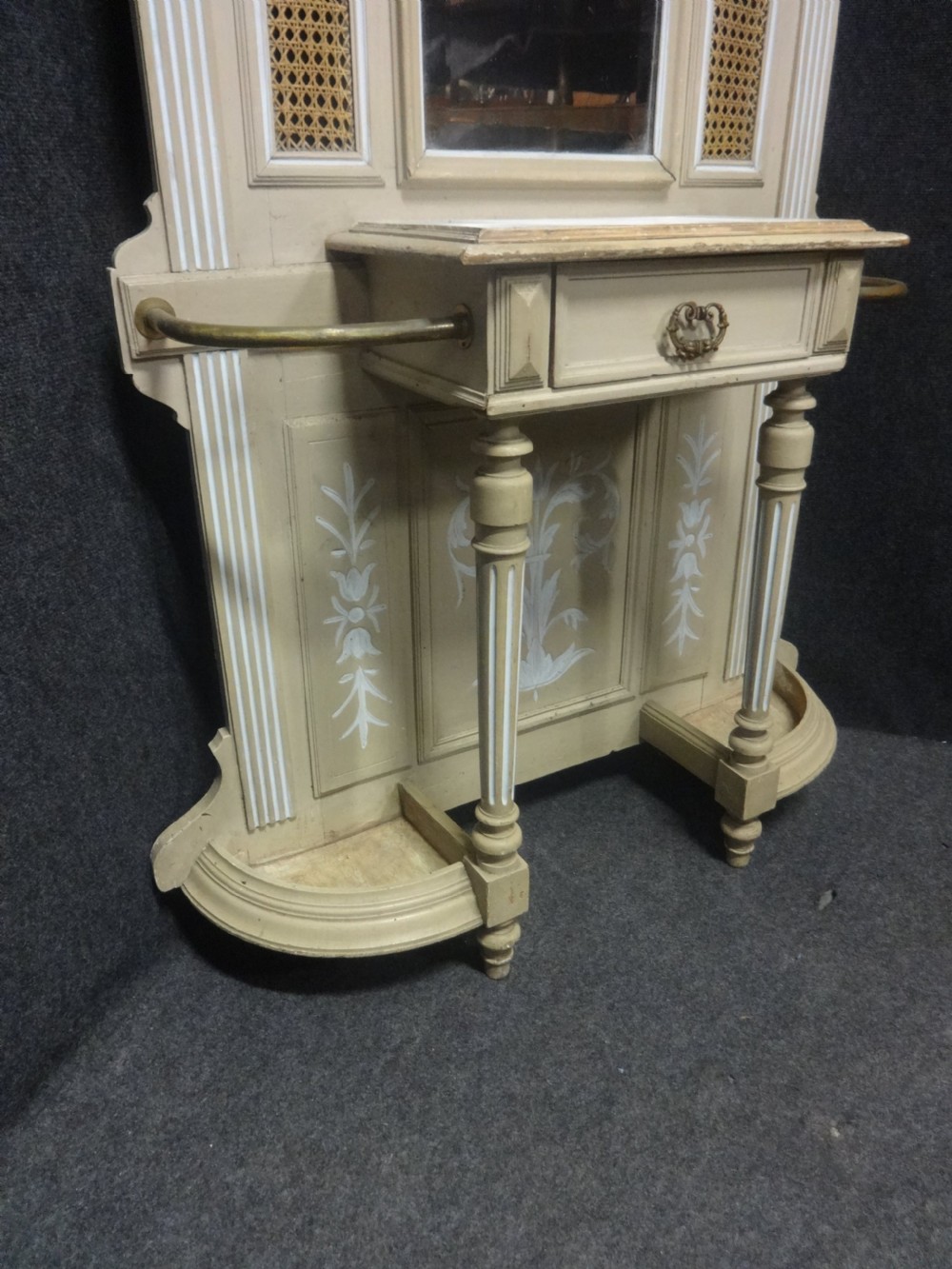 French Painted Bergere Hallstand View III