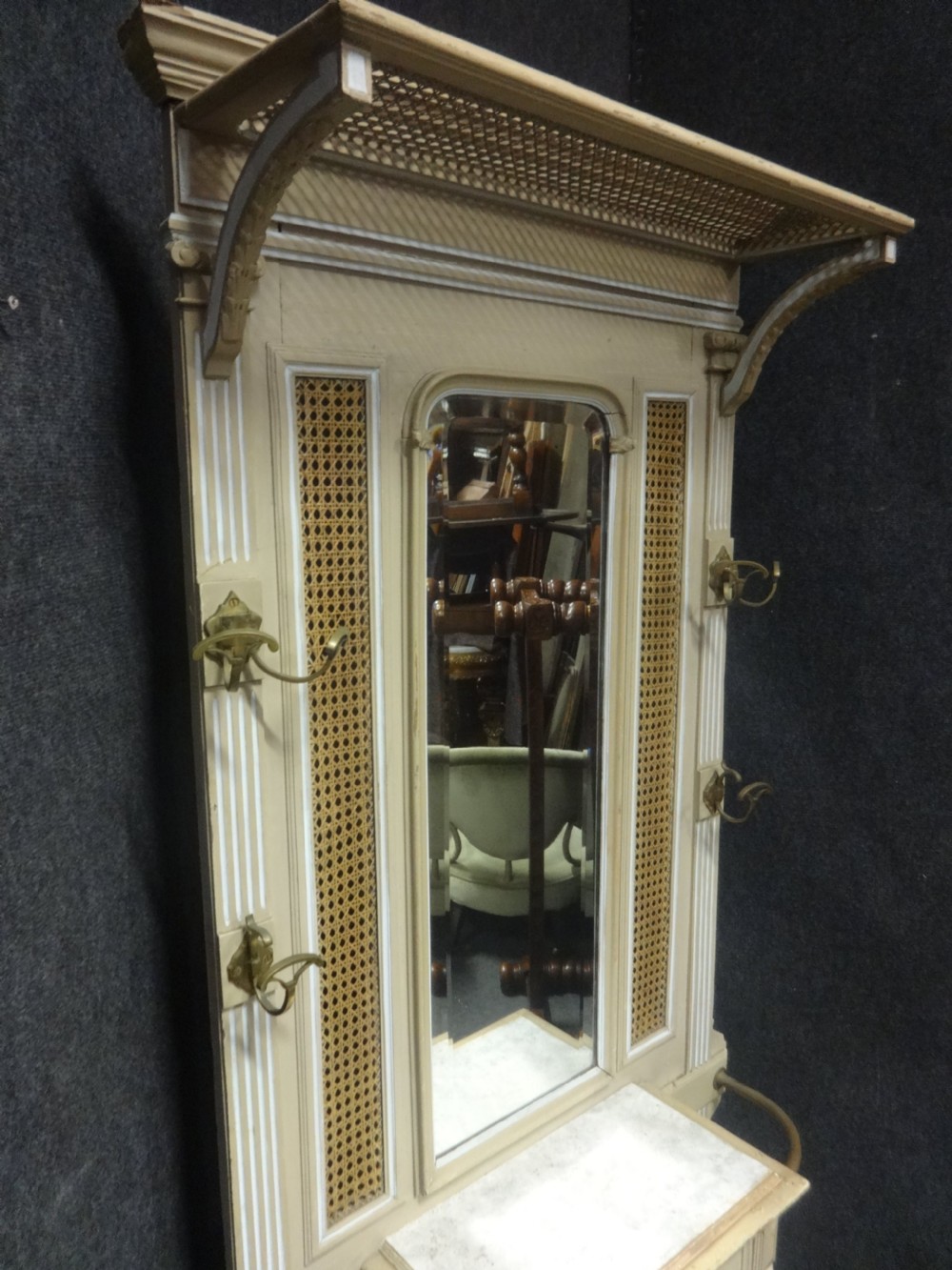 French Painted Bergere Hallstand View IV