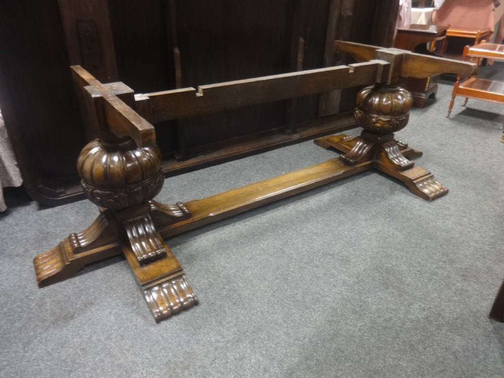 Magnificent Oak Dining Table and Ten Matching Dining Chairs View IV