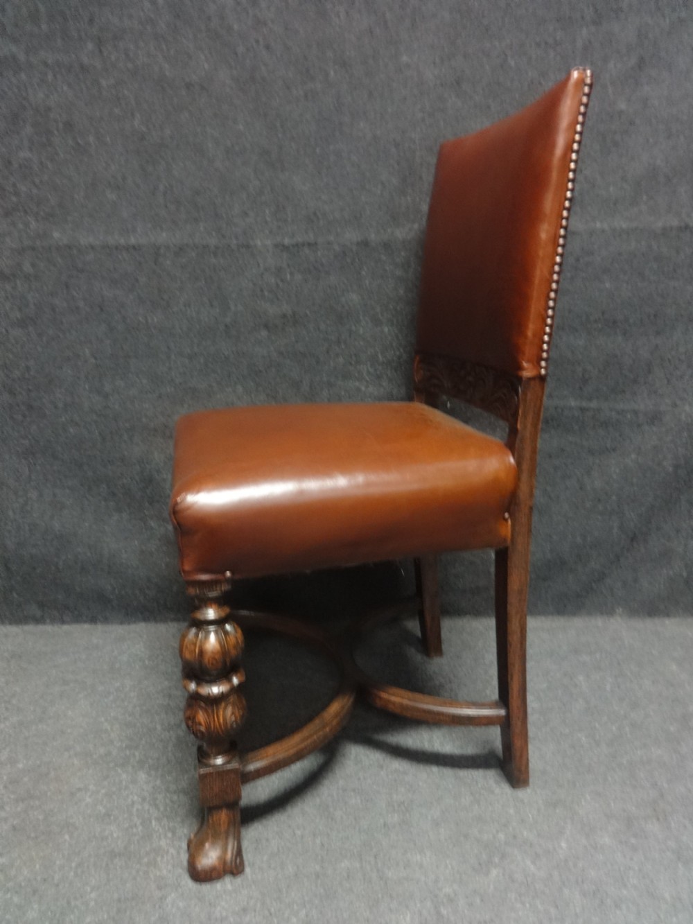 Magnificent Oak Dining Table and Ten Matching Dining Chairs View XI