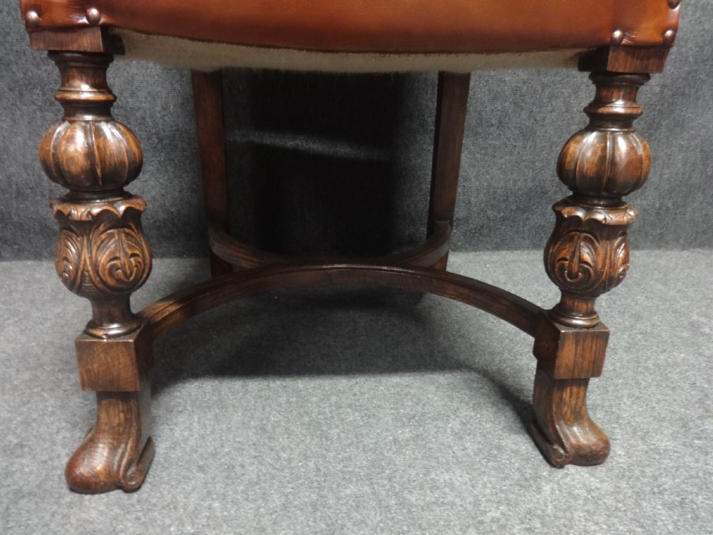 Magnificent Oak Dining Table and Ten Matching Dining Chairs View XIV