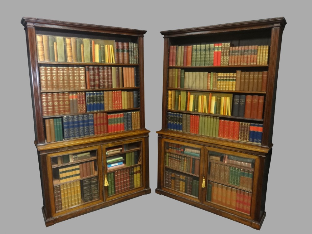 Impressive Pair of Regency Rosewood Library Bookcases