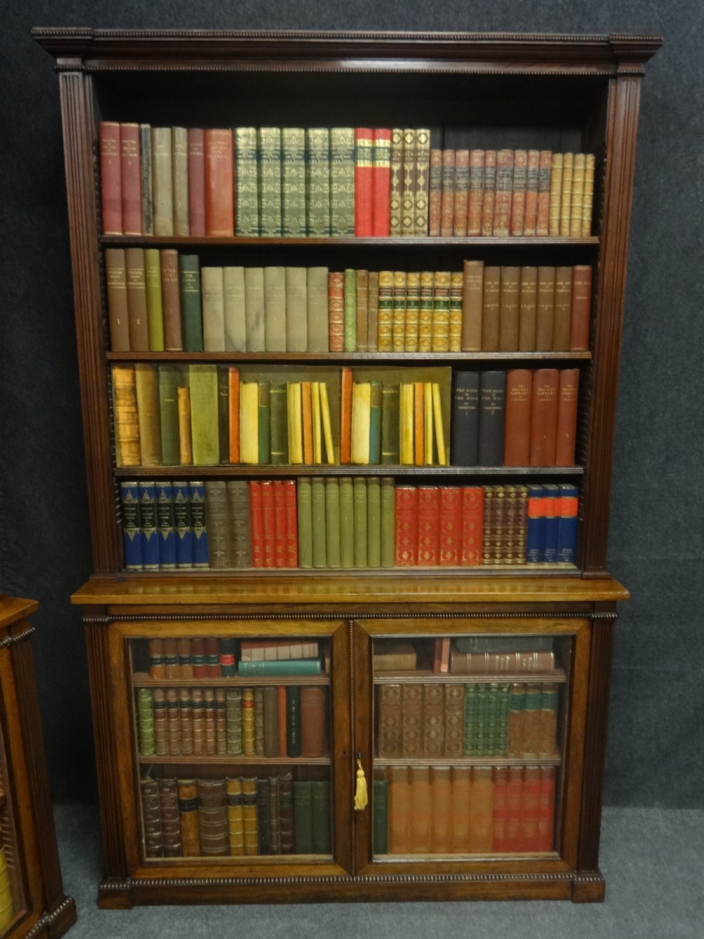 Impressive Pair of Regency Rosewood Library Bookcases View II