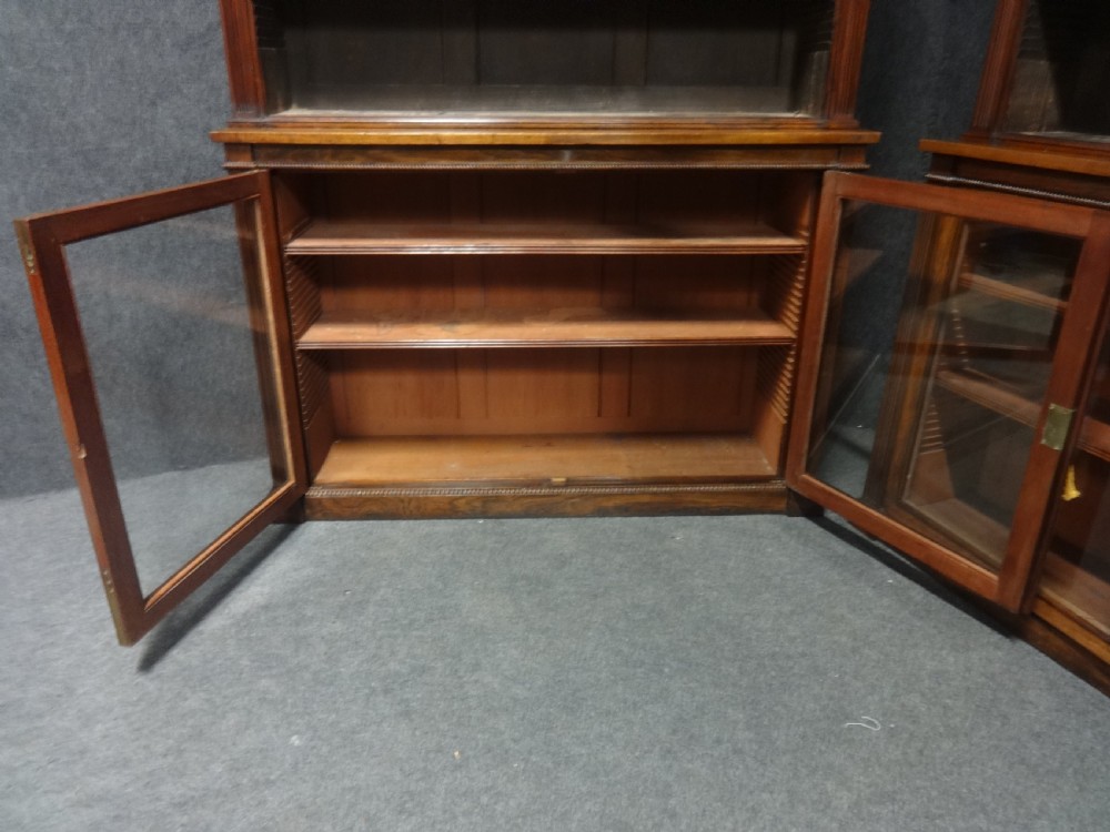 Impressive Pair of Regency Rosewood Library Bookcases View XI