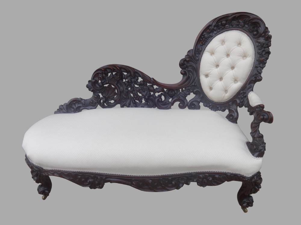Outstanding Mahogany Chaise Lounge of Small Proportions