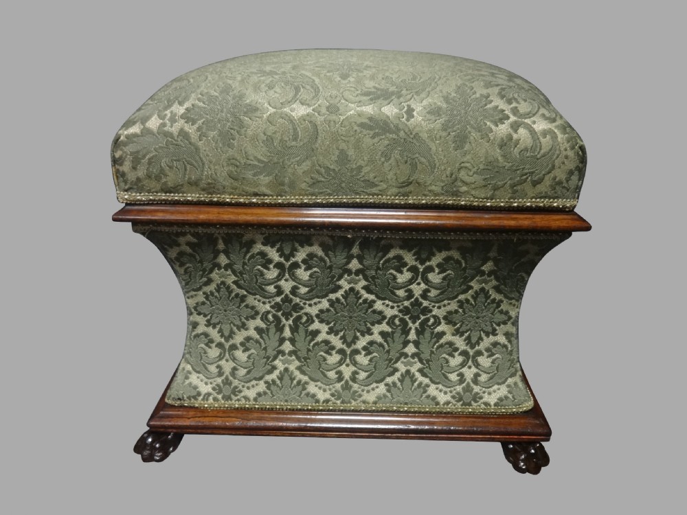 Very Good Regency Rosewood Waisted Ottoman