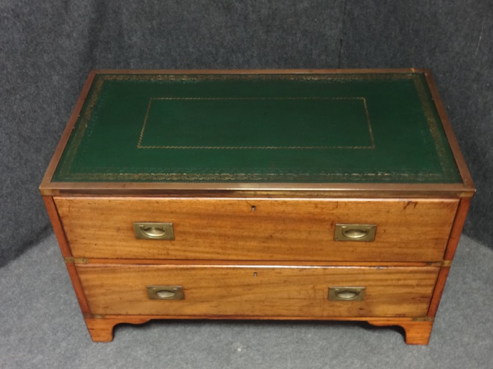 Two Drawer Mahogany Campaign Chest of Drawers View II