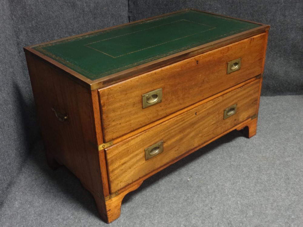 Two Drawer Mahogany Campaign Chest of Drawers View III