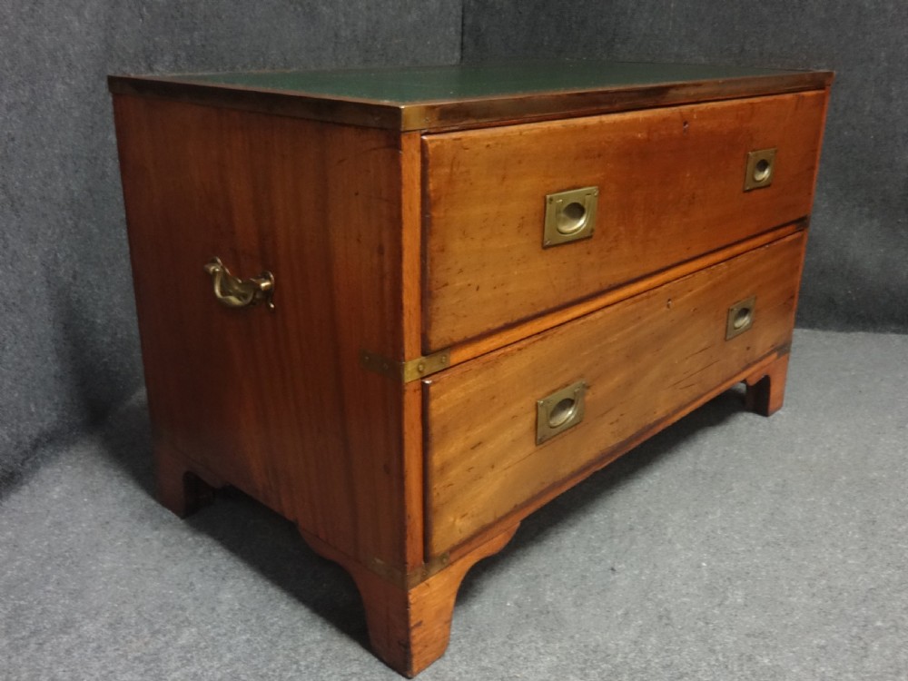 Two Drawer Mahogany Campaign Chest of Drawers View IV