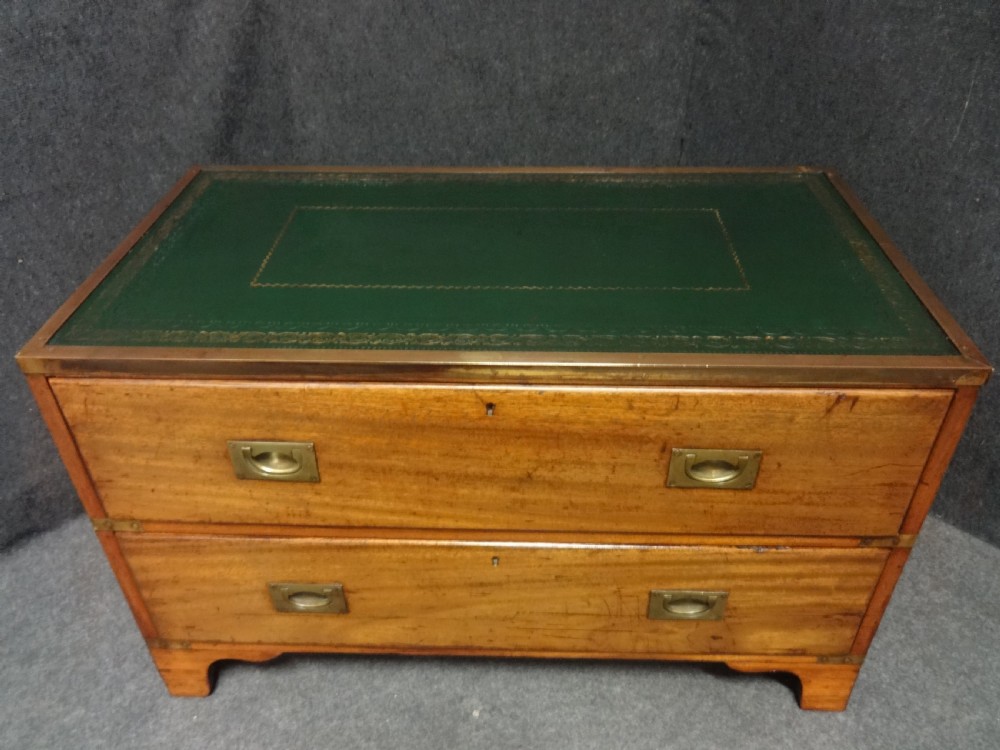Two Drawer Mahogany Campaign Chest of Drawers View VII