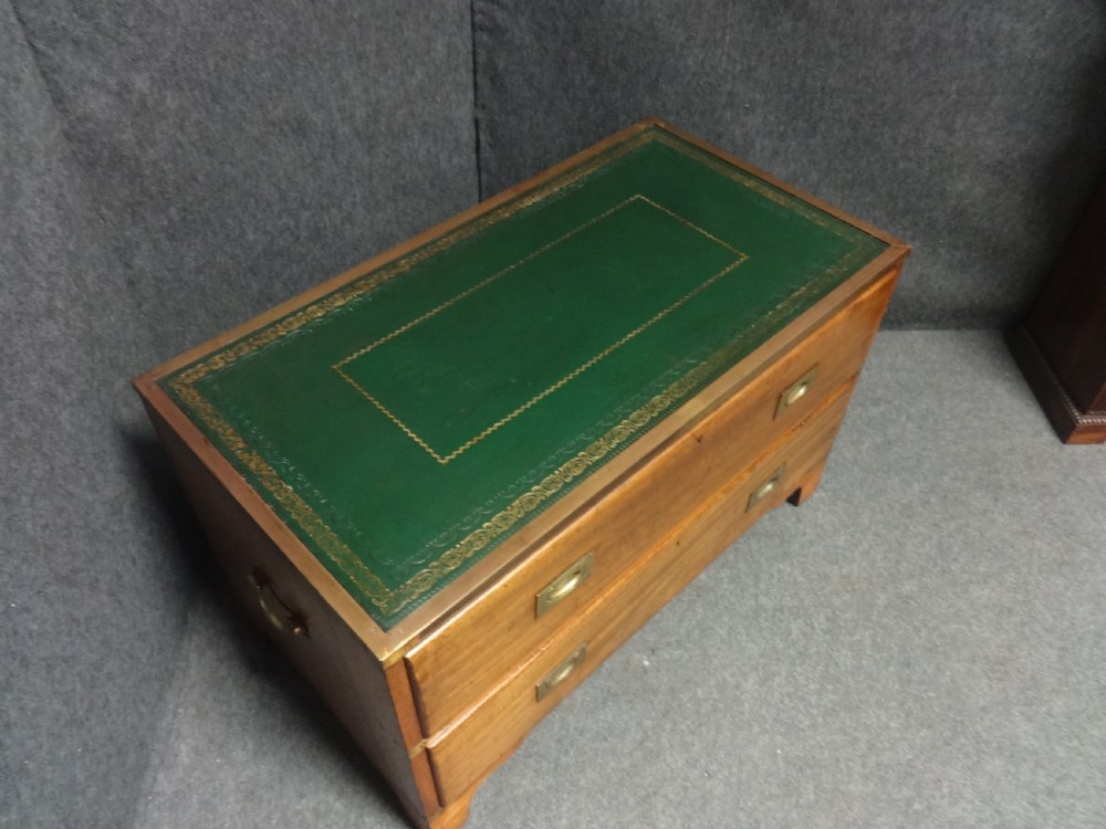 Two Drawer Mahogany Campaign Chest of Drawers View VIII