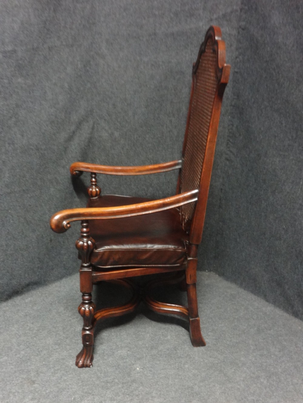 Very Good Quality Walnut Bergere Hall Chair View III