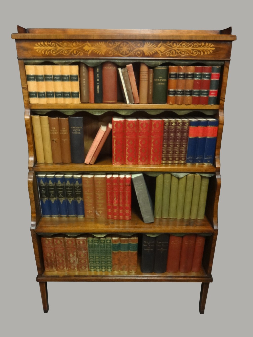 Victorian Walnut Waterfall Bookcase View V