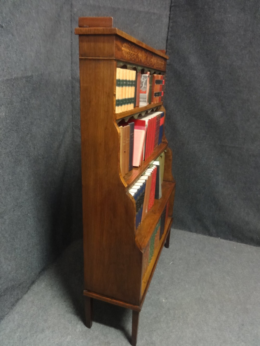 Victorian Walnut Waterfall Bookcase View VI