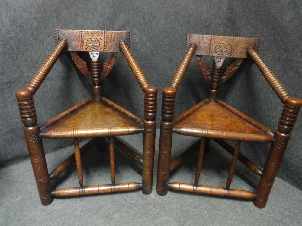 Pair Oak Turners  Chairs View II