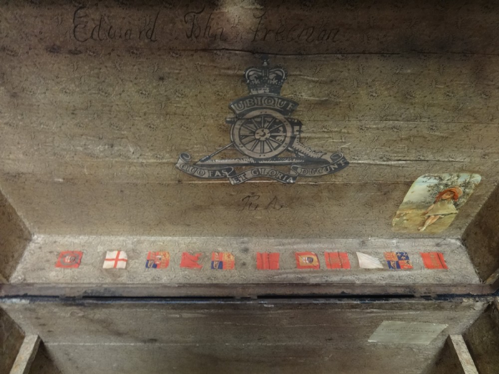 Very Good Wooden Banded Metal Travelling Trunk View XII