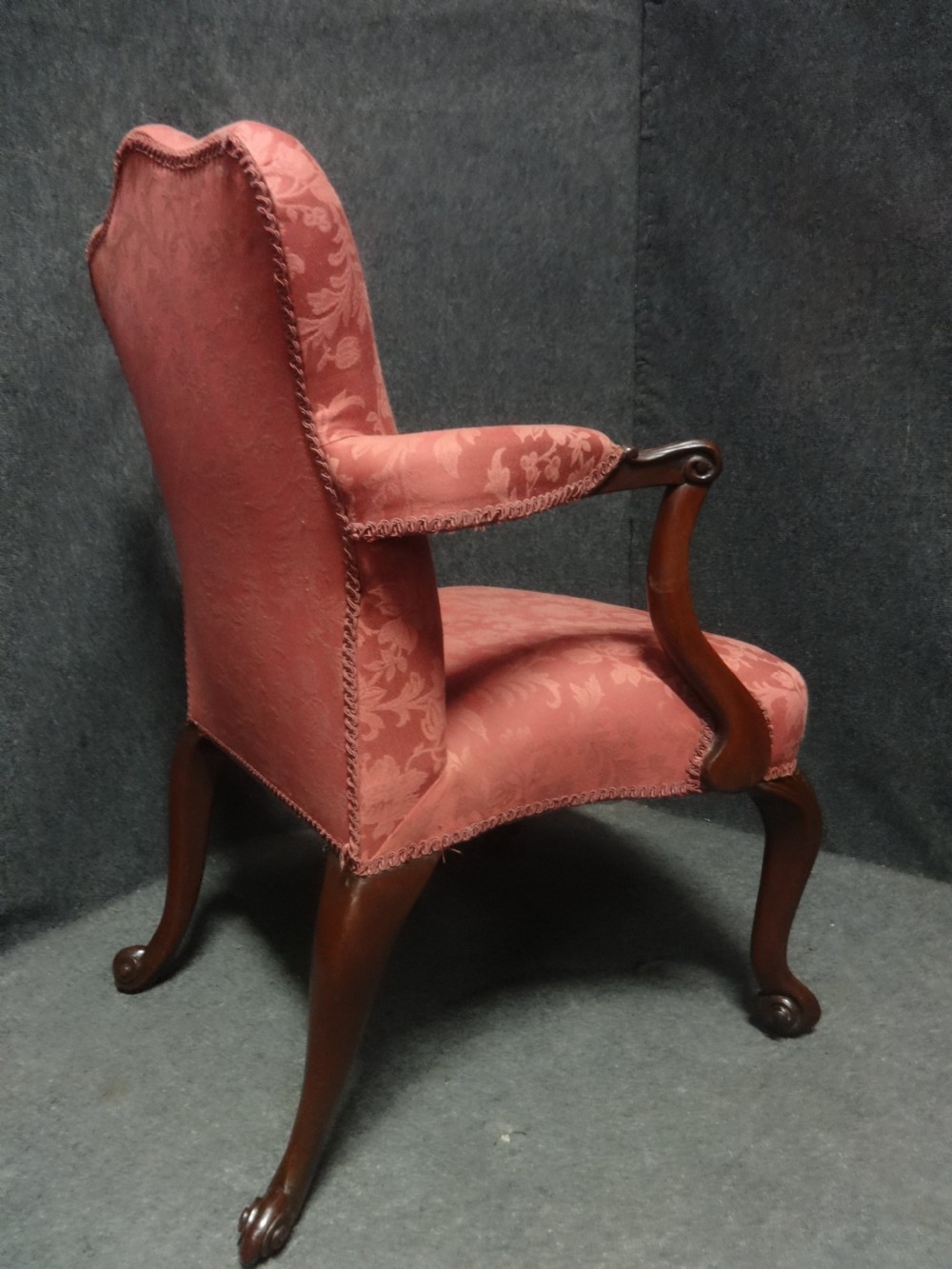 Lovely Pair Mahogany Elbow Chairs View VII