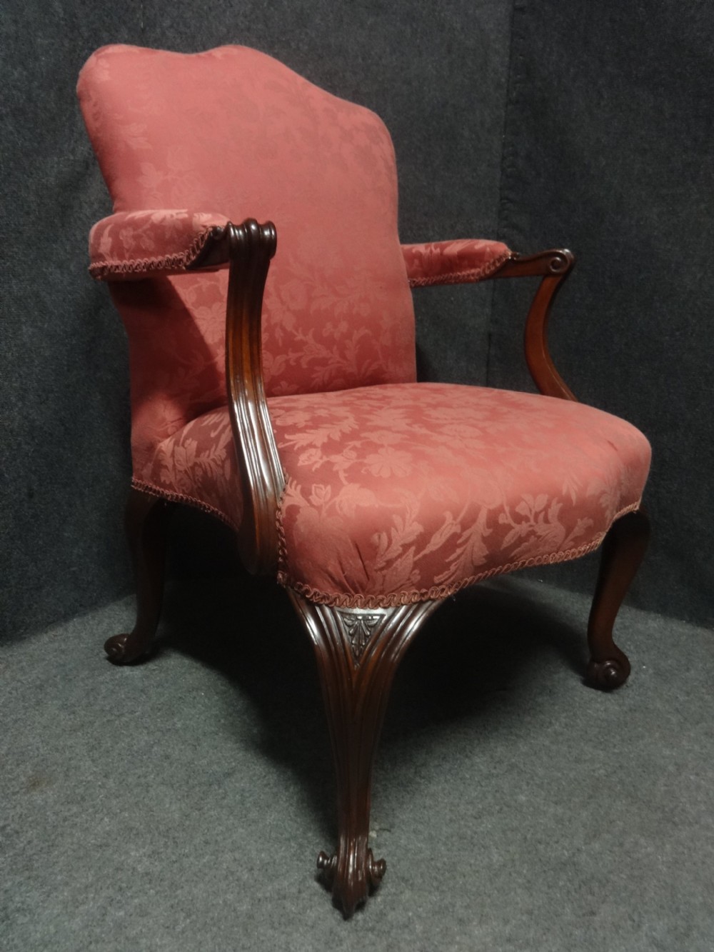 Lovely Pair Mahogany Elbow Chairs View VIII